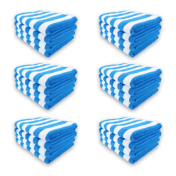 California Cabana Towels 30 x 70 Blue, 24PK CABANA-BL
